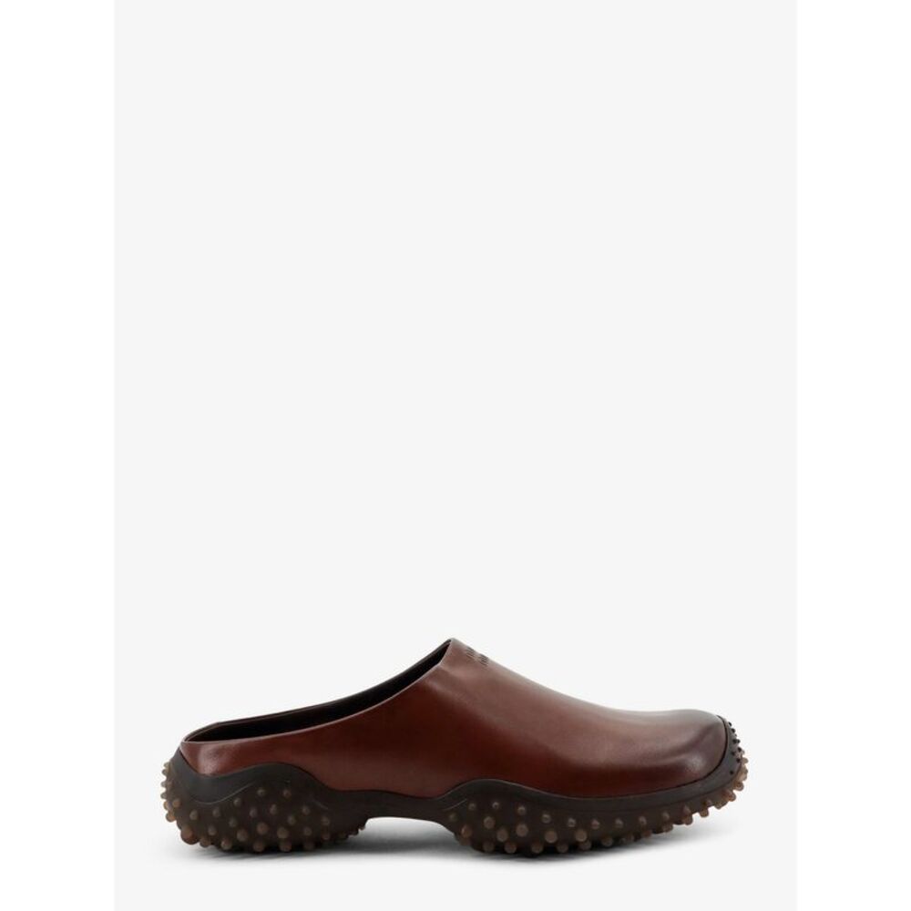 Miu Miu Women Leather Sabot With Embossed Lettering Logo